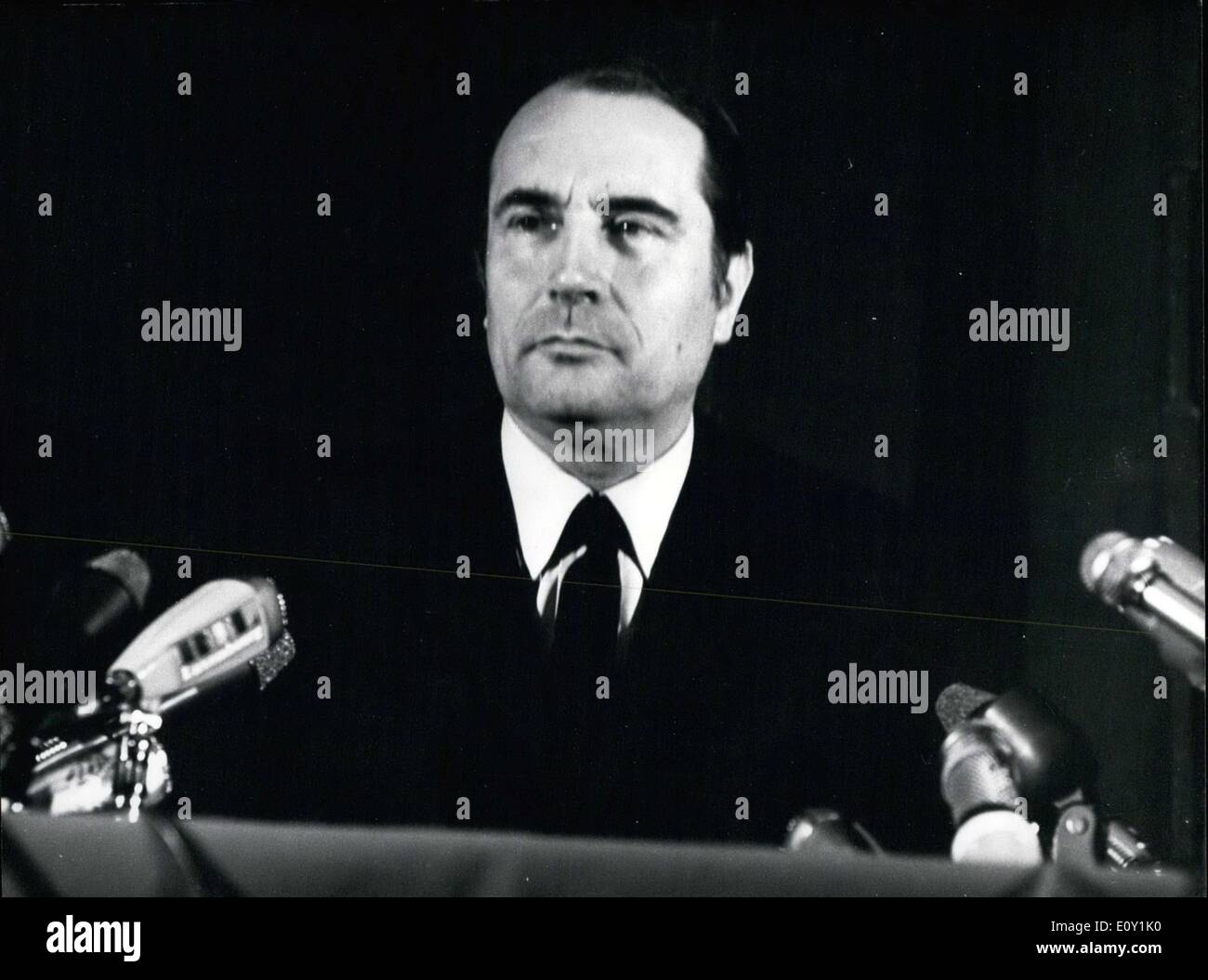 28 mai 1968 - Il a annoncé sa candidature pour le poste de président de la France. Banque D'Images