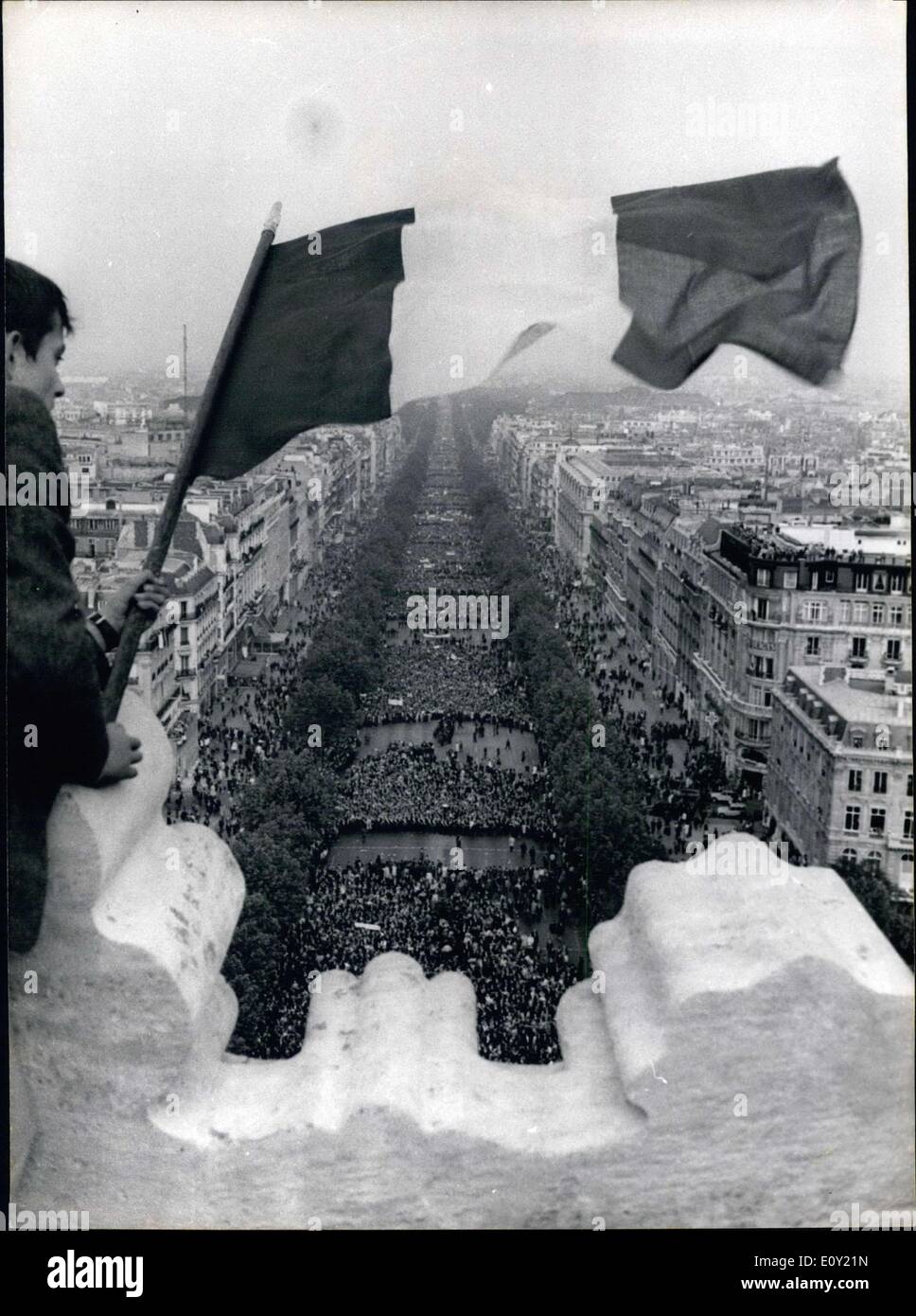31 mai 1968 - foule à Place de la Concorde pour le général de Gaulle event Banque D'Images