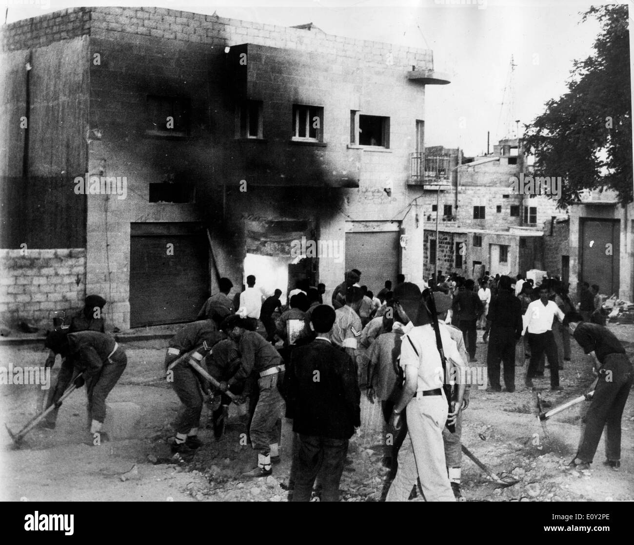 Ville bombardée par l'aviation israélienne Banque D'Images