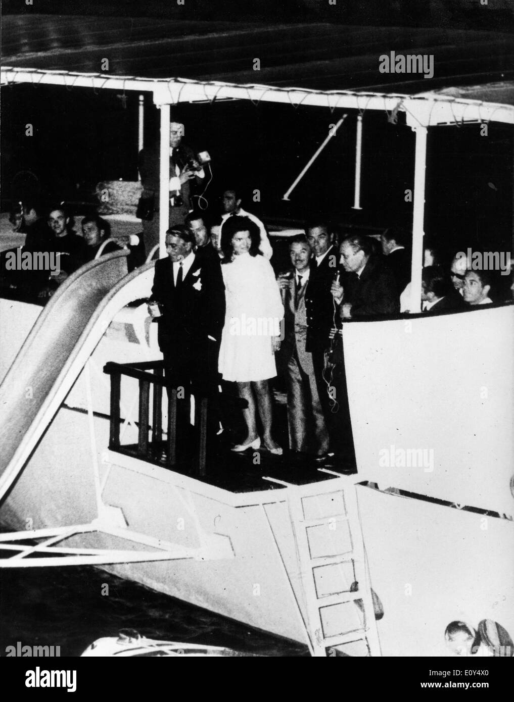 Jackie Kennedy et Aristote Onassis sur mer voile Banque D'Images