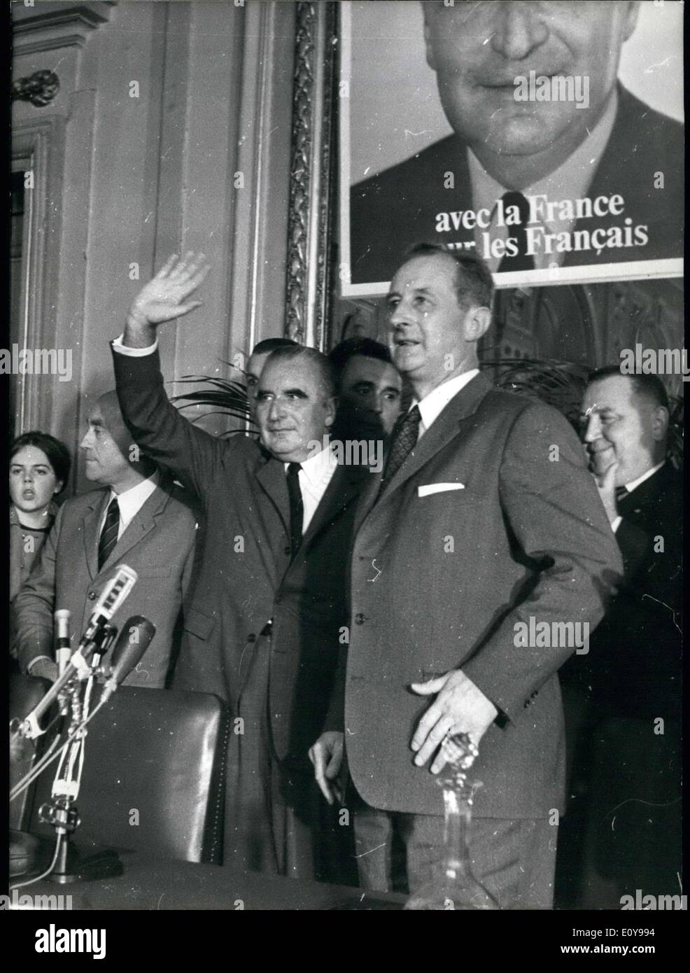 18 mai 1969 - Georges Pompidou et Pierre Messmer à Metz Banque D'Images