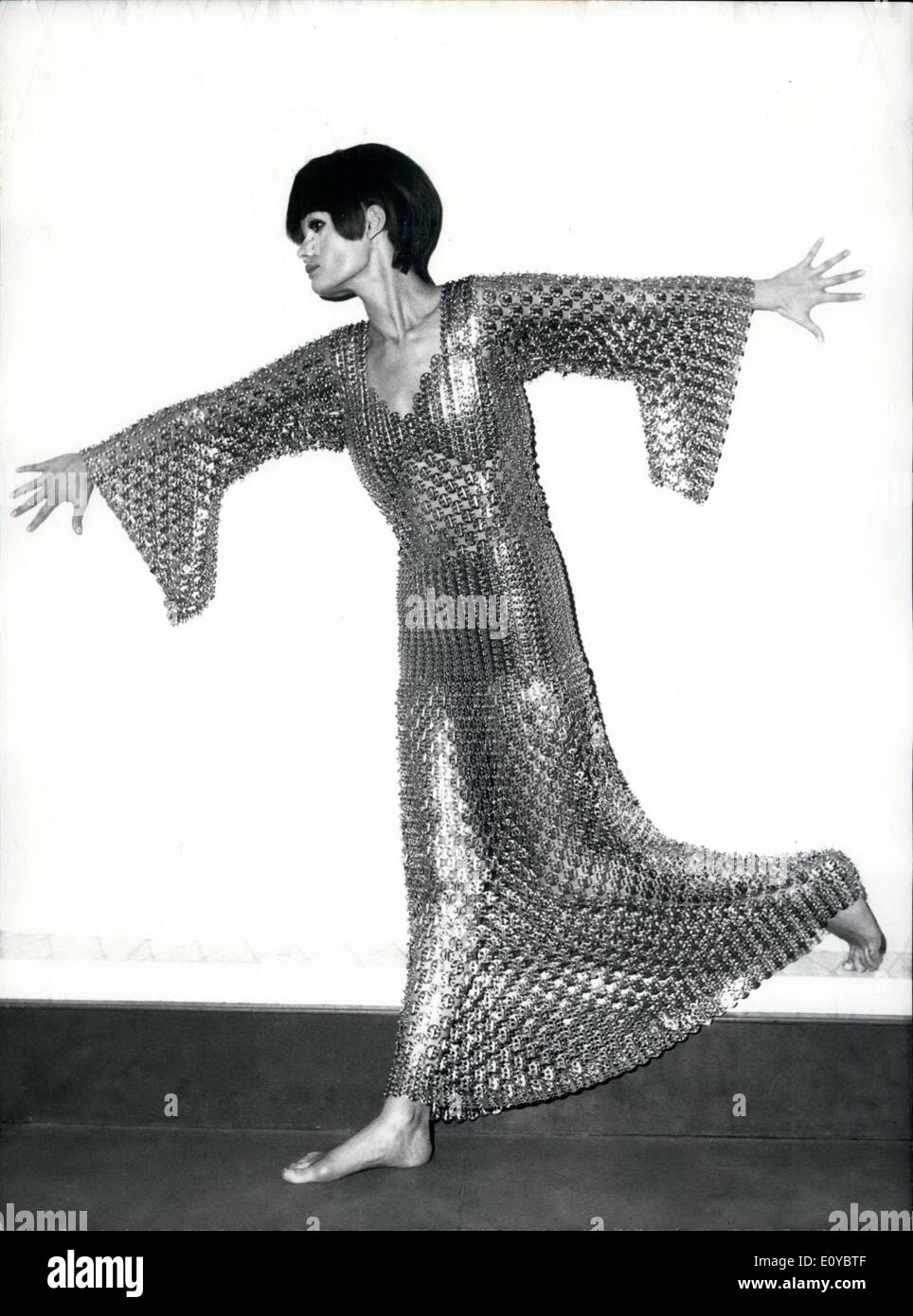 10 octobre, 1969 - Un essai à la 20e semaine de la mode ''1969'' à Munich : D'Octobre 5 au 9 octobre 1350 exposants de Banque D'Images