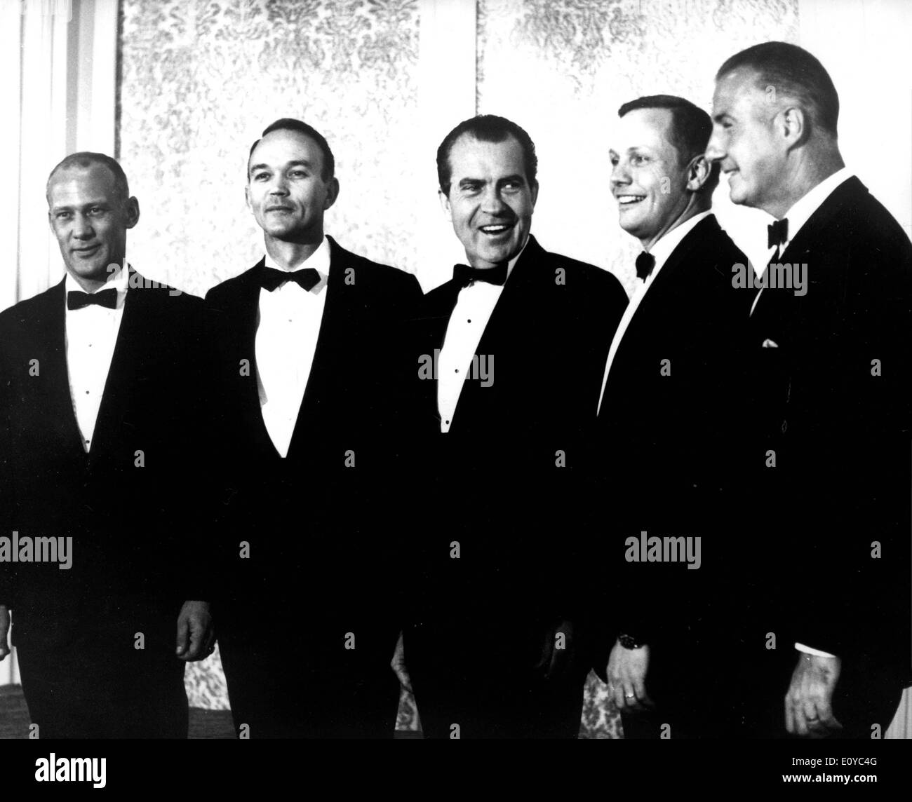 Le président Richard Nixon avec l'astronautes d'Apollo 11 Banque D'Images