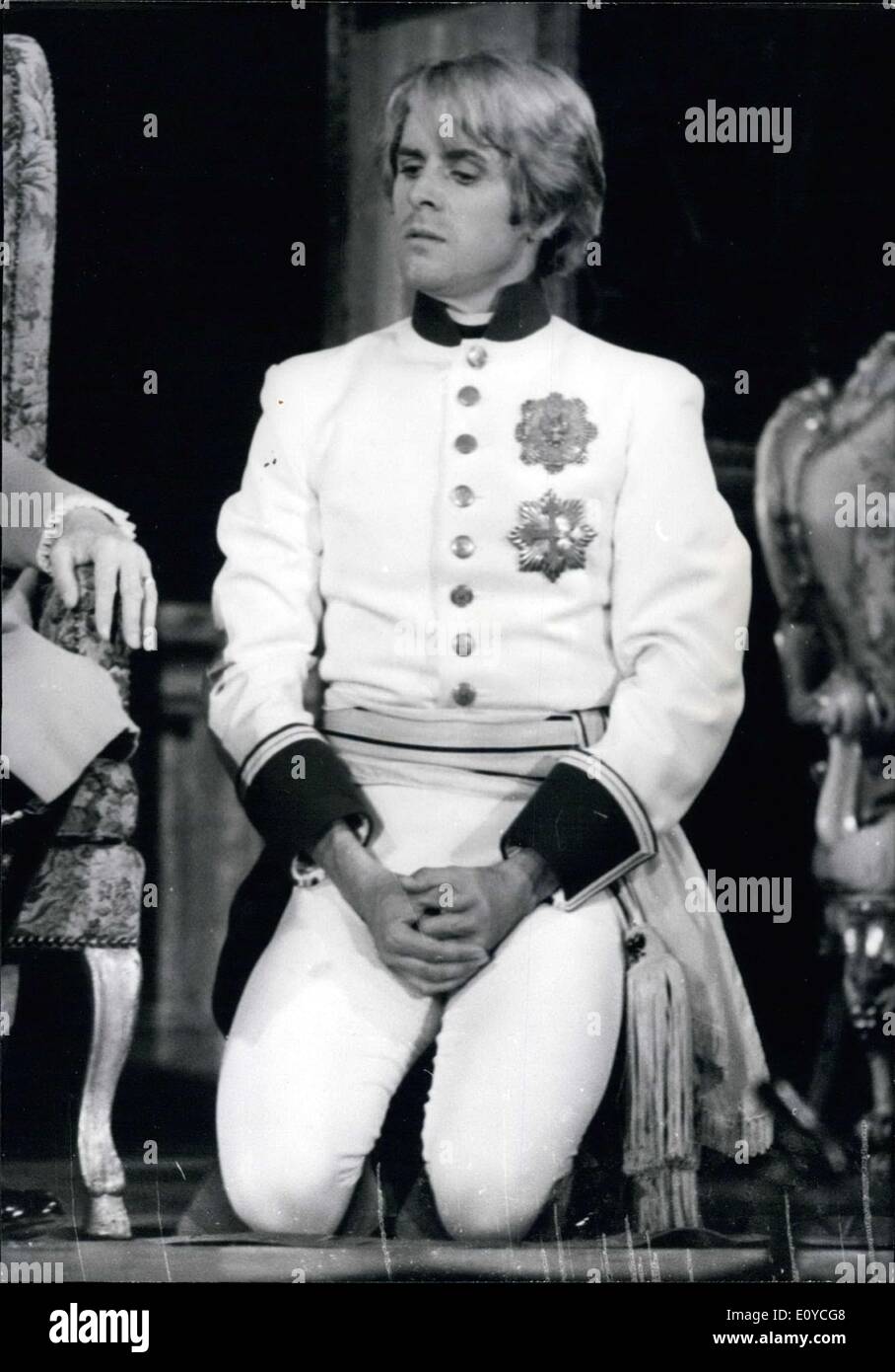 22 août 1969 - Michel Le Royer répète ''l'Eaglet'' à Chatelet Theatre .co Banque D'Images