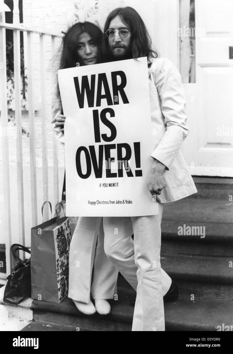 John Lennon et Yoko Ono protester Banque D'Images