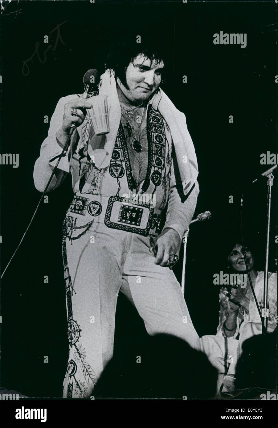 1970 - Elvis Presley en concert Banque D'Images