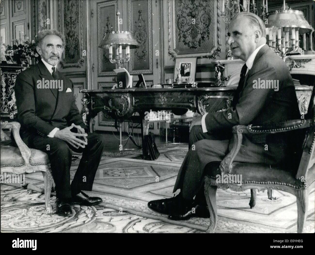 Juin 04, 1970 - Selassie est l'empereur d'Éthiopie et du Pompidou a été invité pour le déjeuner à l'Elysée aujourd'hui. Banque D'Images