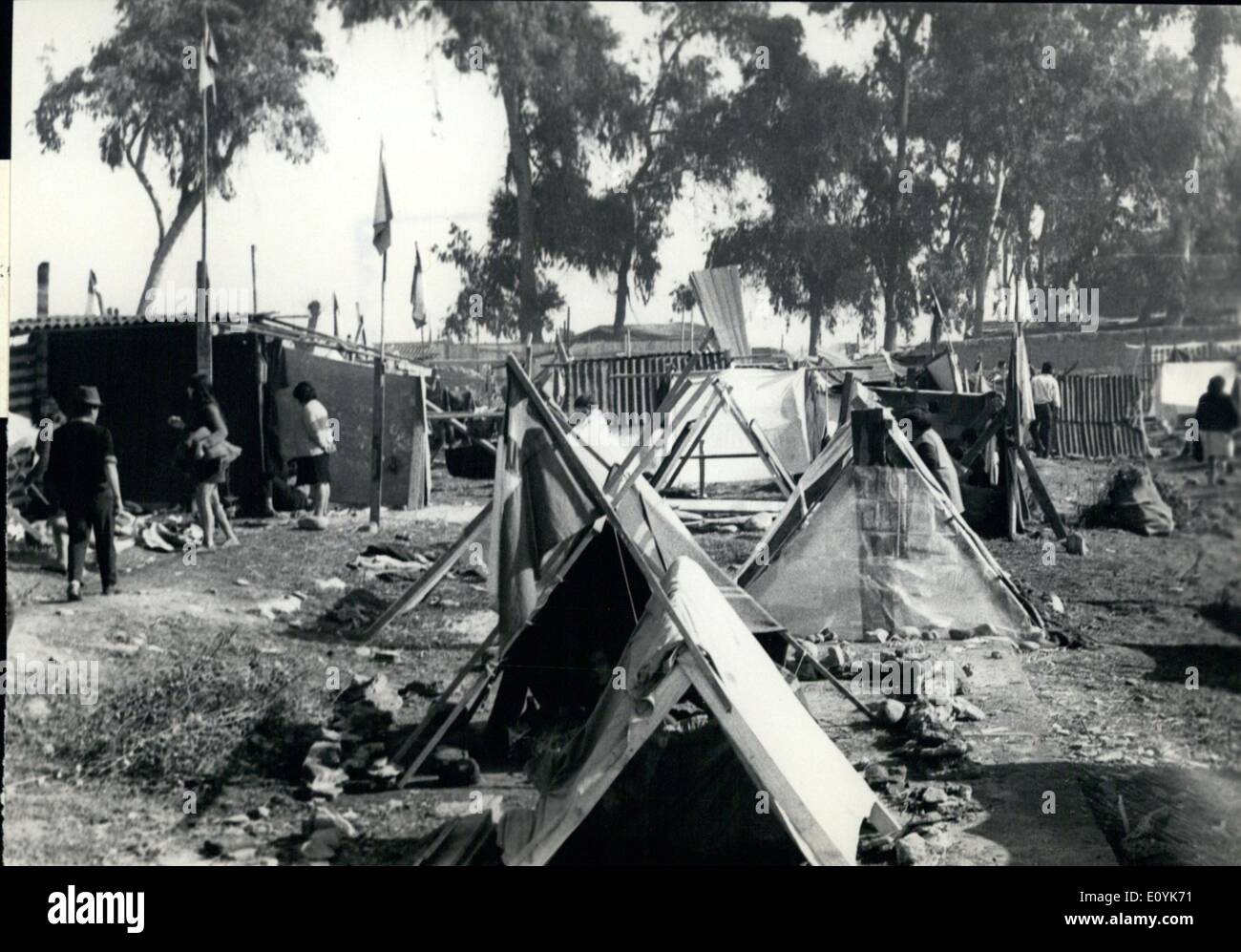 08 août 1970 - Chili : La Prensa Latina photo montre l'occupation de terrains appartenant à la faculté d'Agronomie de Banque D'Images