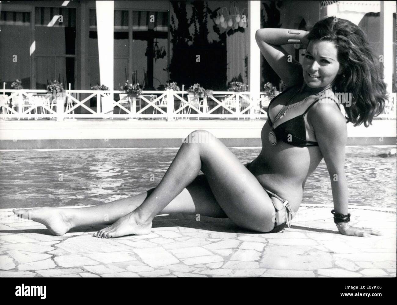 25 août 1970 - La chanteuse britannique Romey Carr à Cannes Banque D'Images