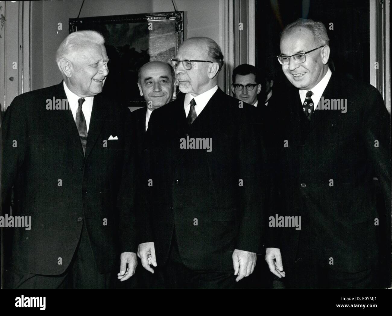 10 octobre 1970 - Parti de la RDA et de gouvernement à Prague une délégation du parti et du Gouvernement de la RDA, la délégation dirigée par Walter Ulbricht, Banque D'Images