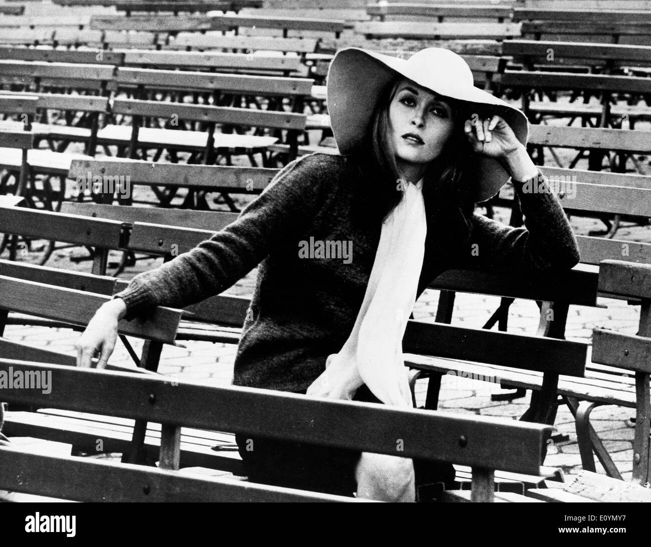 L'actrice Faye Dunaway films un film Banque D'Images