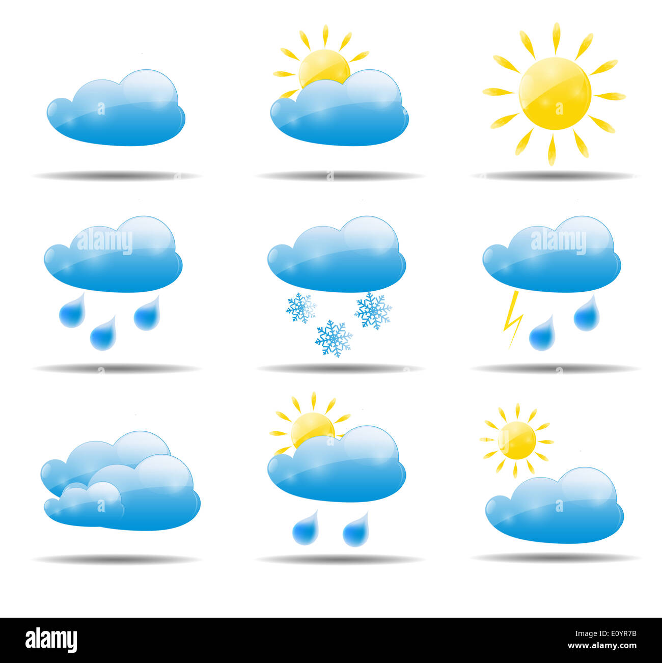 Weather Icons Set vector Illustration. EPS 10 Banque D'Images