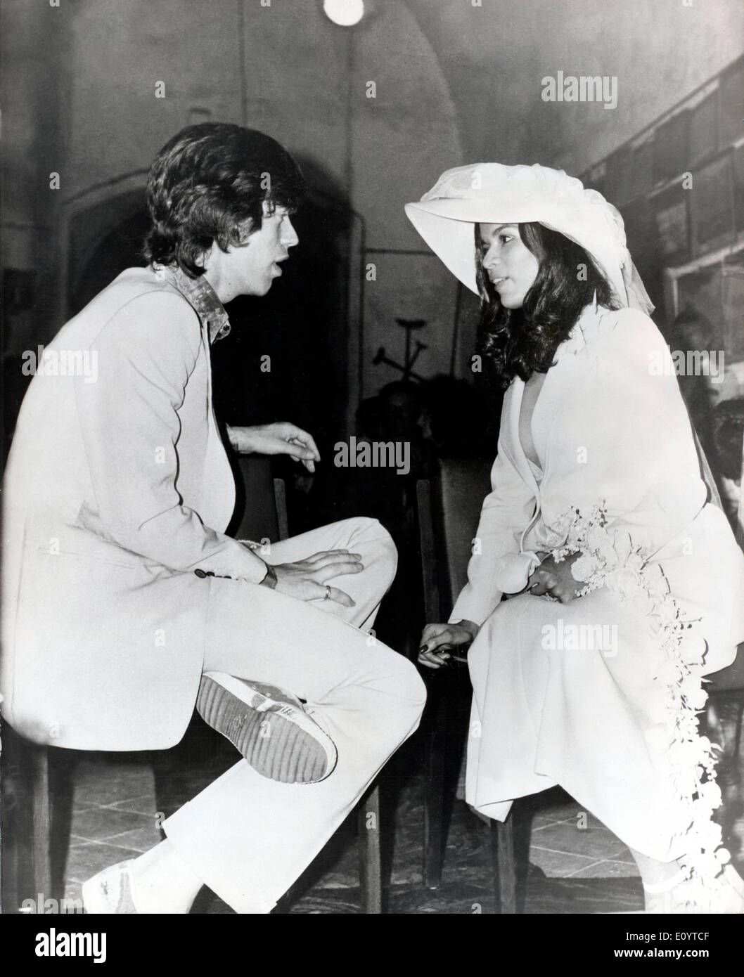 Singer Mick Jagger épouse Bianca Jagger Banque D'Images