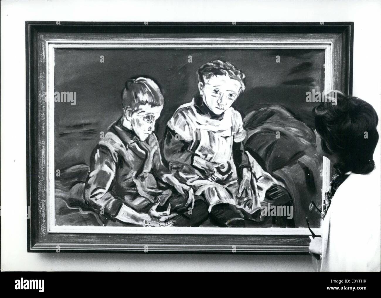 Juin 06, 1971 - Exposition Kokoschka à Munich (Allemagne) du 3 juillet au 26 septembre : UN Kokoschka exposition a été ouverte le 3 juillet à Munich, où seulement les portraits de l'artiste de 85 ans sont présentés. Kokoschka est l'un des plus célèbres artistes de l'expressionnisme allemand. 58 tableaux à l'huile, 45 aquarelles et 26 imprimés graphiques sont affichés. L'exposition dure jusqu'au 26 septembre. La photo montre la peinture Kokoschka à partir de l'année 1914 ''Frère et soeur' Banque D'Images Juin 06, 1971 - Exposition Kokoschka à Munich (Allemagne) du 3 juillet au 26 septembre : UN Kokoschka exposition a été ouverte le 3 juillet à Munich, où seulement les portraits de l'artiste de 85 ans sont présentés. Kokoschka est l'un des plus célèbres artistes de l'expressionnisme allemand. 58 tableaux à l'huile, 45 aquarelles et 26 imprimés graphiques sont affichés. L'exposition dure jusqu'au 26 septembre. La photo montre la peinture Kokoschka à partir de l'année 1914 ''Frère et soeur' Banque D'Images