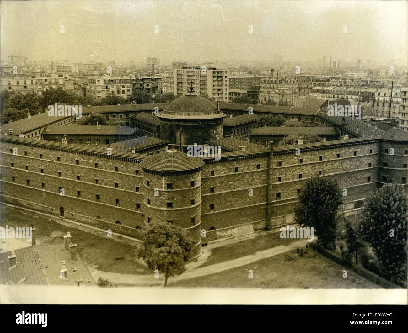 20 août 1971 - vue générale de la prison de Paris, France Banque D'Images