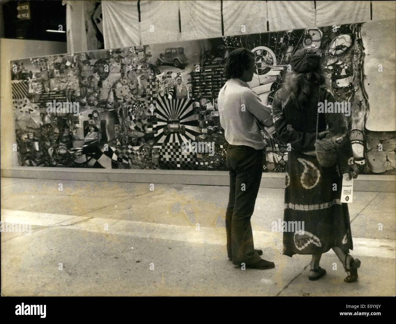 05 octobre 1971 - Résumé peinture montre la liberté d'expression à Paris Banque D'Images