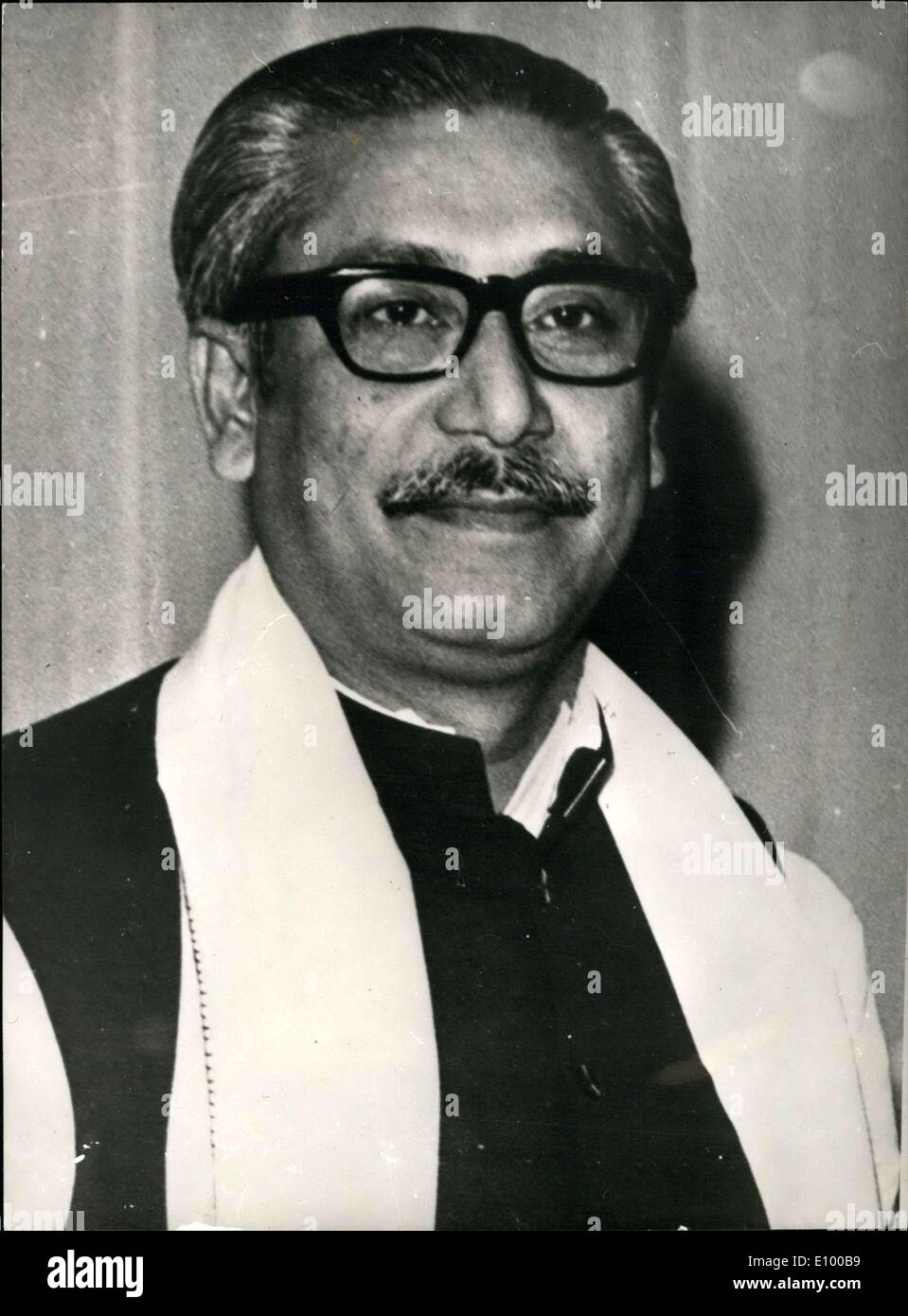Janv. 05, 1972 - Le Bangladesh Leader - Cheikh Mujibur Rahman. La photo montre le Cheikh Mujubur Rahman, le Bangladesh chef, qui devrait être libérés sans condition, par le Président Bhutto. Banque D'Images