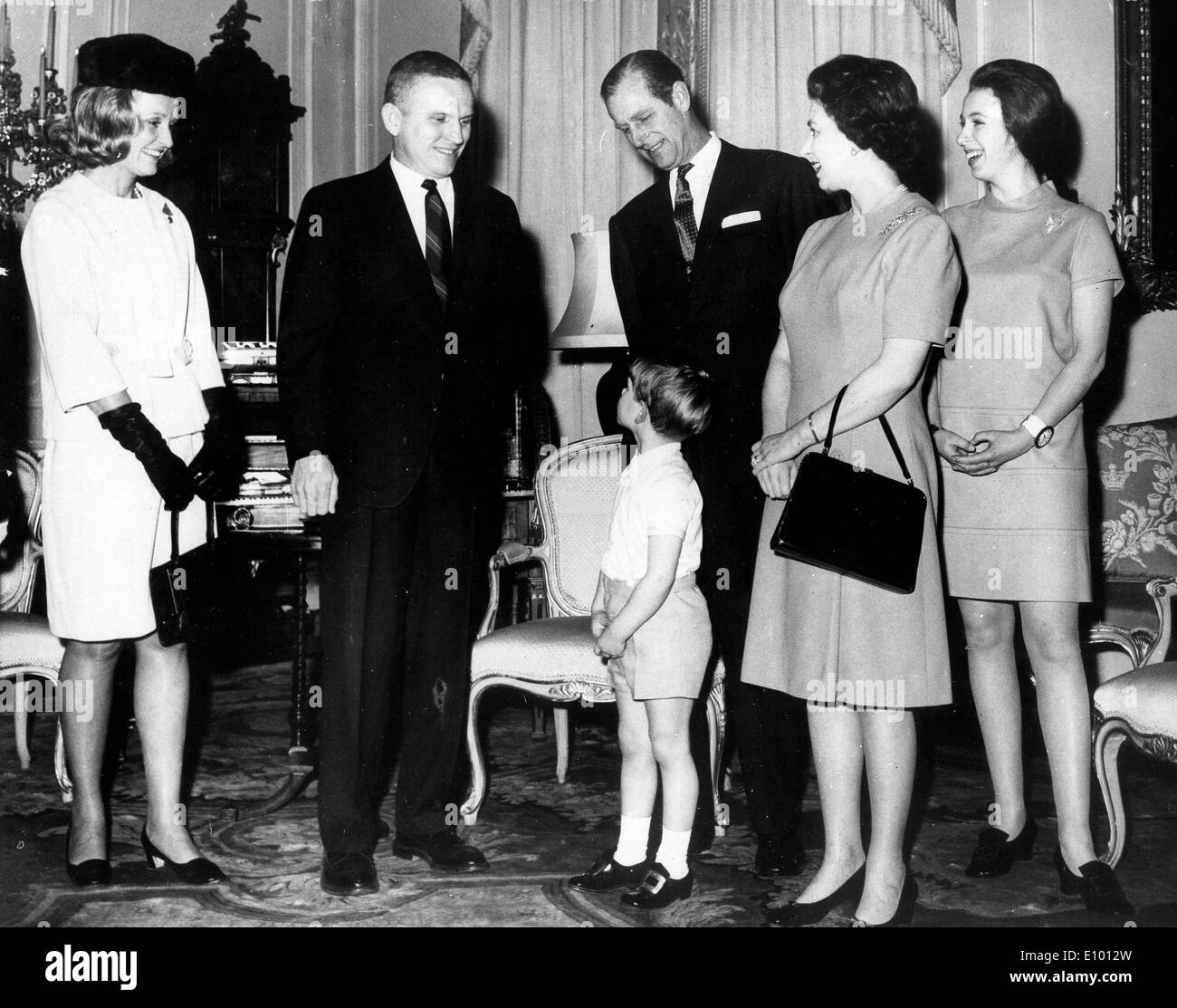 Frank Borman astronaute visites famille royale Banque D'Images