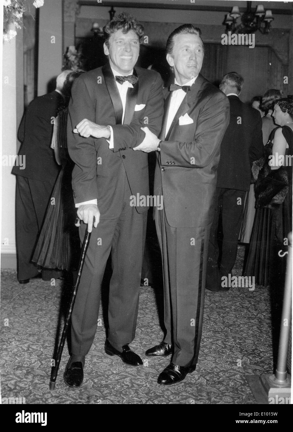 Burt Lancaster et Kirk Douglas à premiere film Banque D'Images