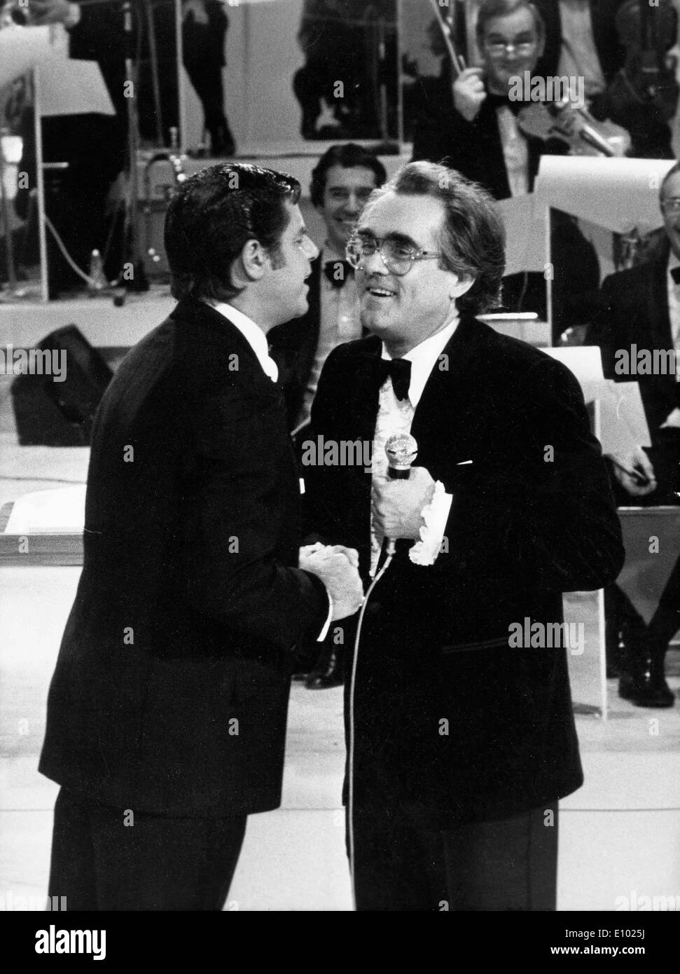 Comédien Jerry Lewis en spectacle avec Michel Legrand Banque D'Images