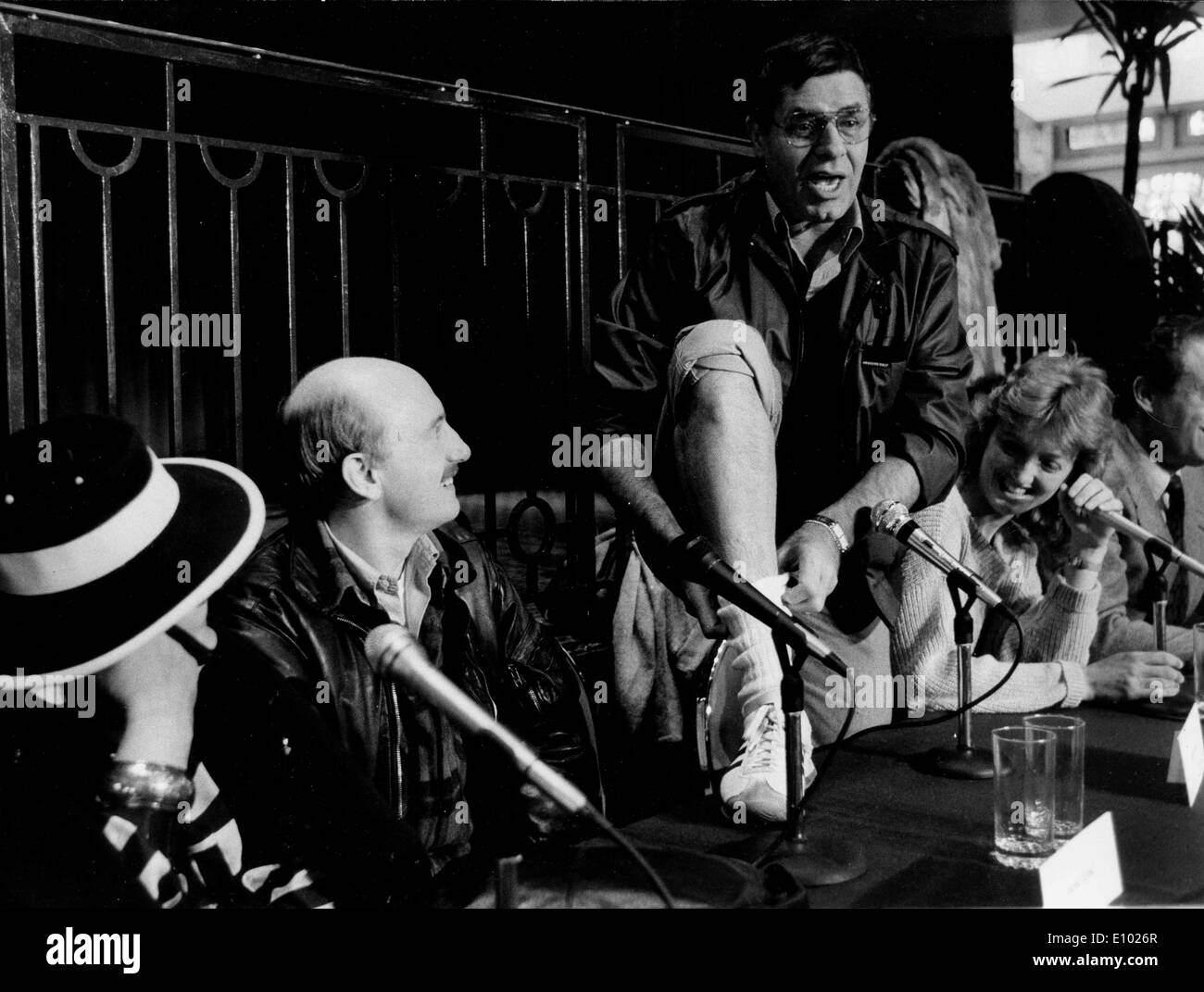 Jerry Lewis et co-stars à la conférence de presse Banque D'Images