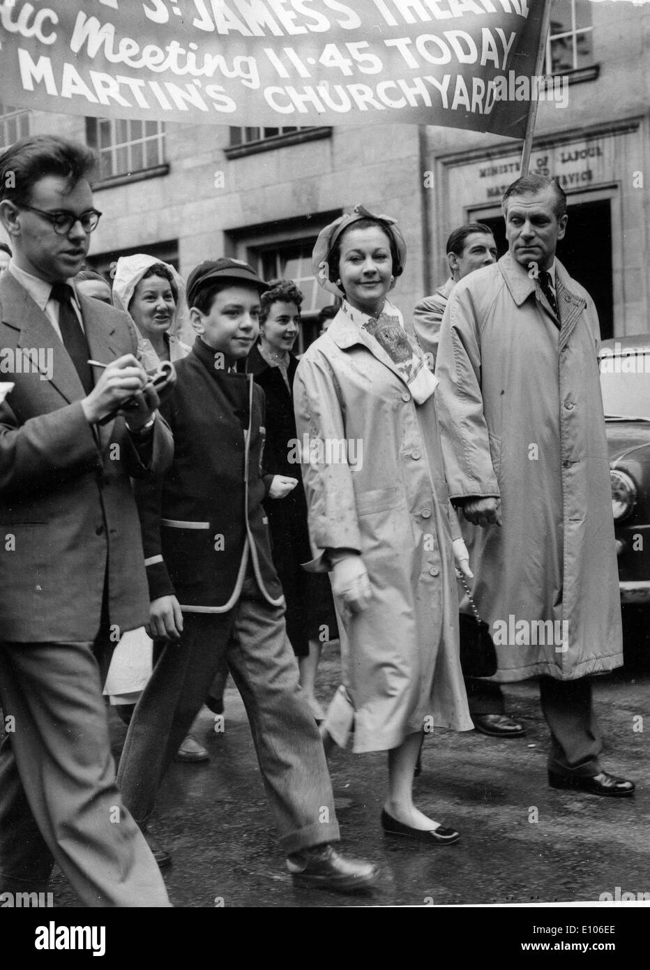 Laurence Olivier et Vivien Leigh laisse protester Banque D'Images