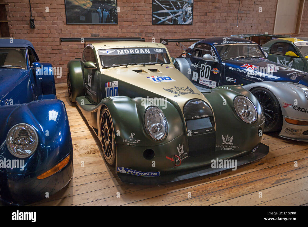 Morgan Aero Supersports coupés à l'usine automobile Morgan Motors museum Malvern Worcestershire England UK Banque D'Images