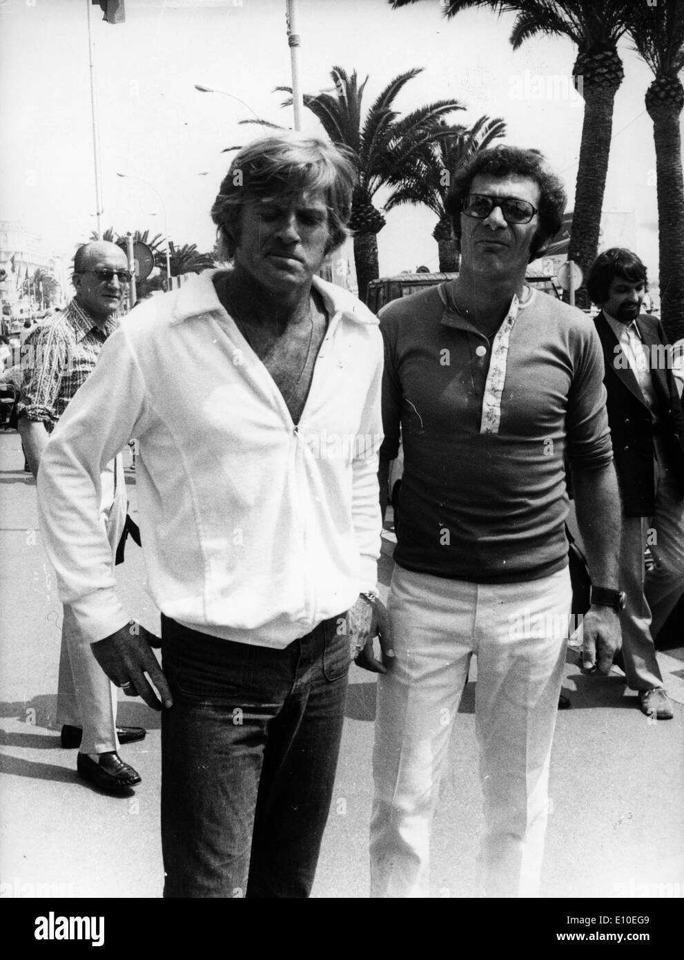 L'acteur Robert Redford et Sydney Pollack à Cannes Banque D'Images