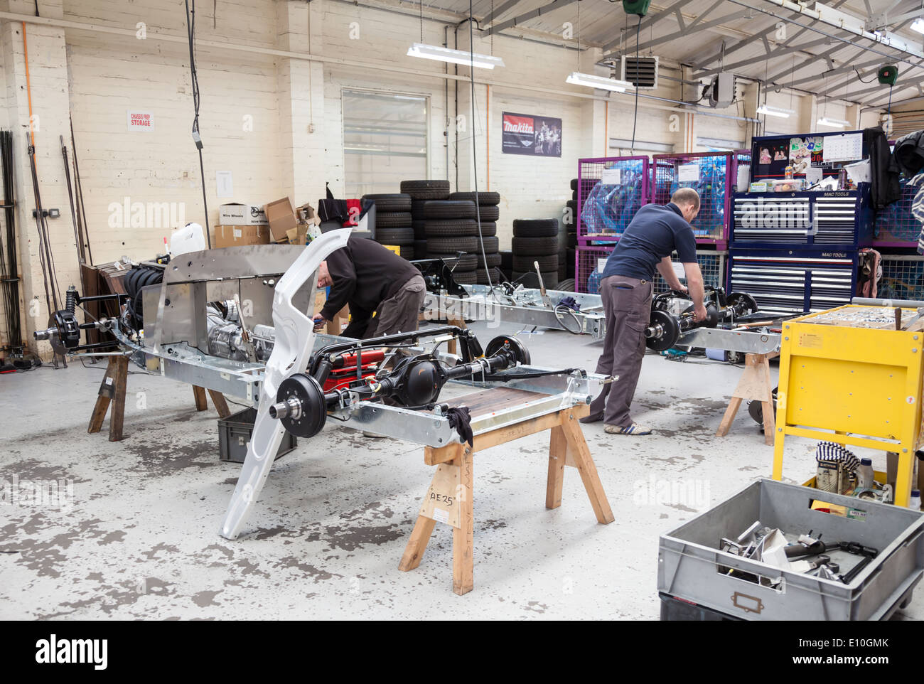 Un châssis en aluminium d'une voiture à l'usine automobile Morgan Motors Banque D'Images