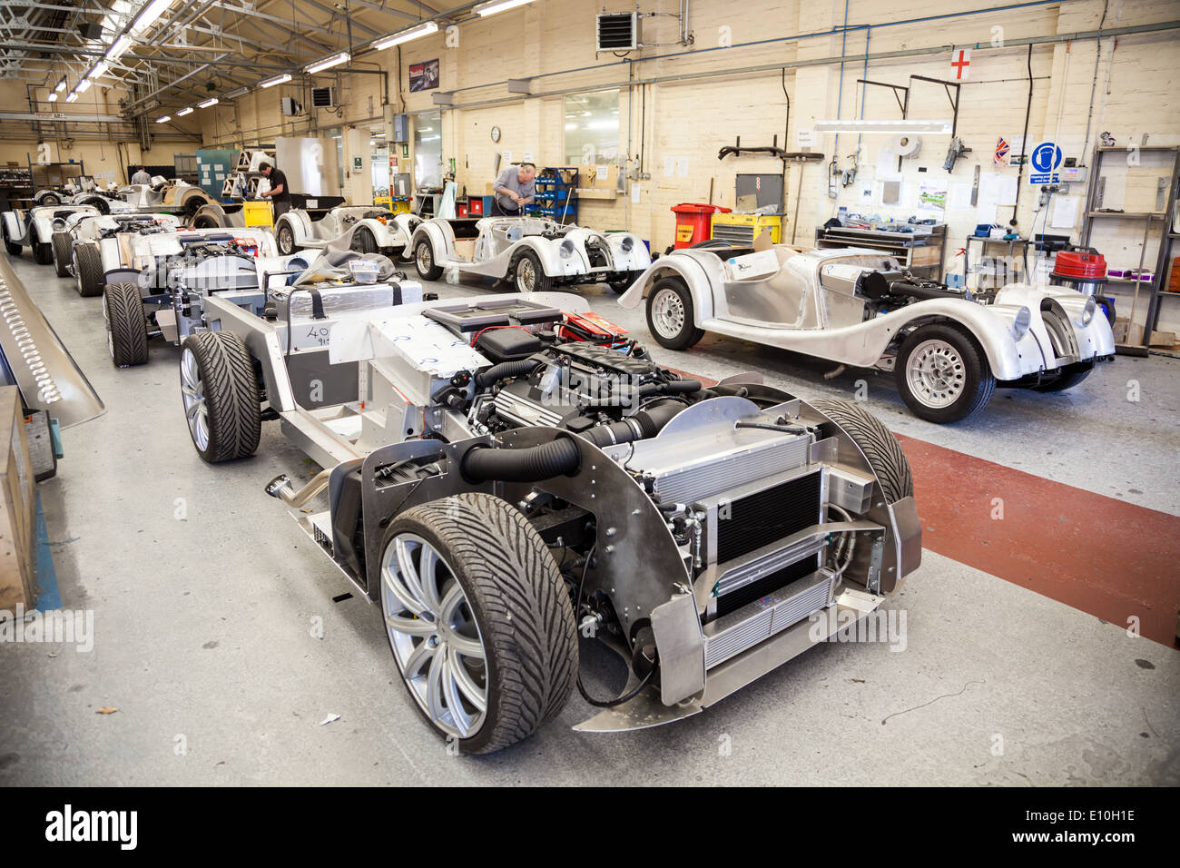 Un châssis en aluminium d'une voiture à l'usine automobile Morgan Motors Banque D'Images