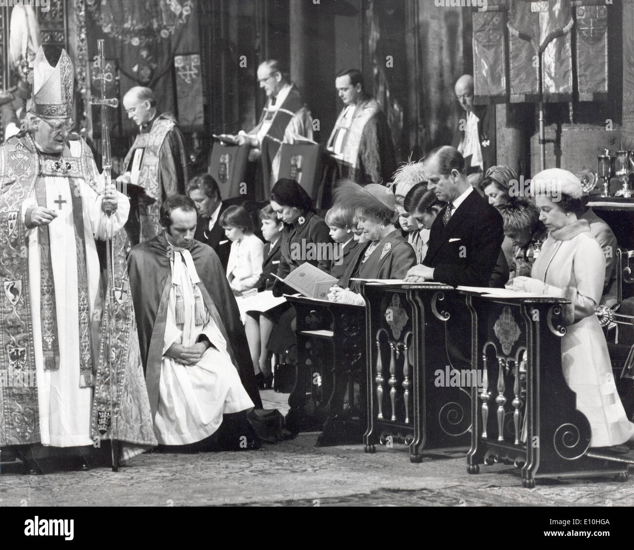 Elizabeth II et le prince Philip à l'église le anniversaire Banque D'Images