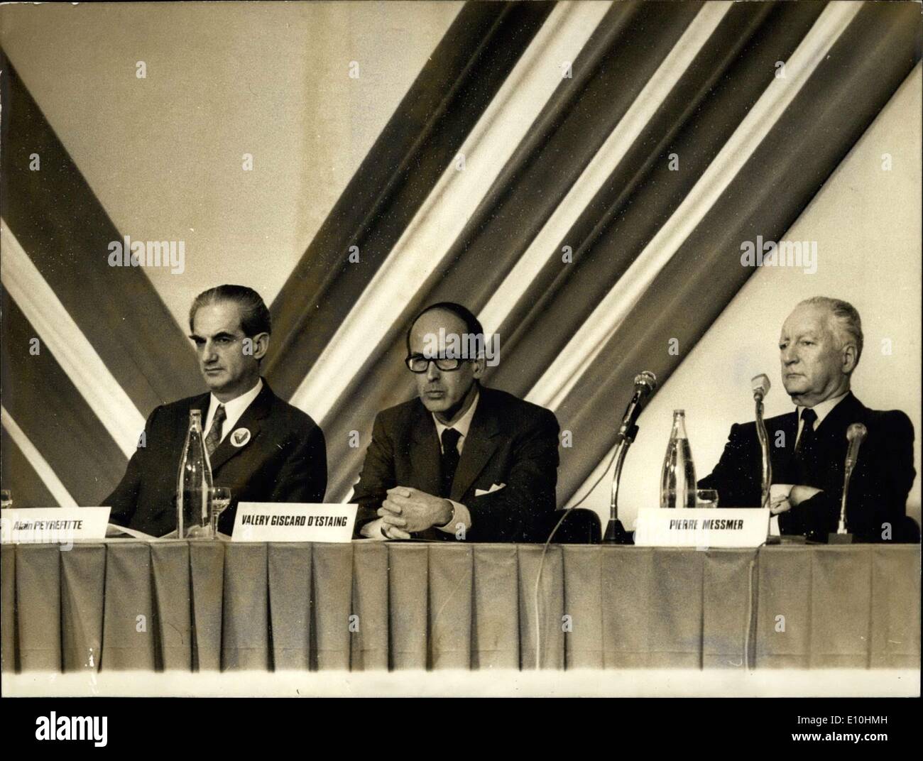 05 février 1973 - ils sont à une réunion de l'Union populaire républicaine à Paris, qui a été suivi par les trois partis majoritaires UDR, Banque D'Images