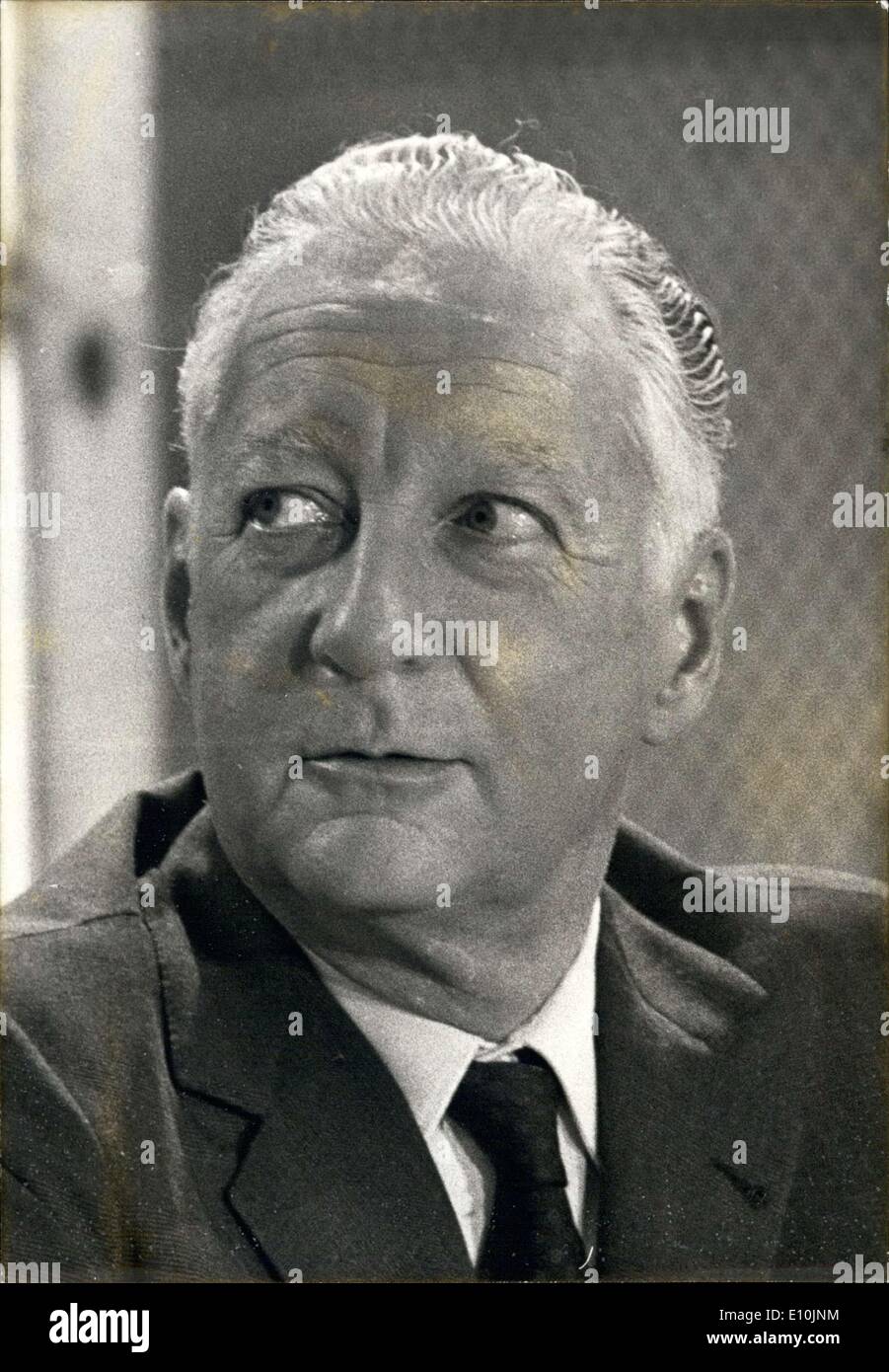 Avril 05, 1973 - M. Pierre Messmer, Premier Ministre français Banque D'Images