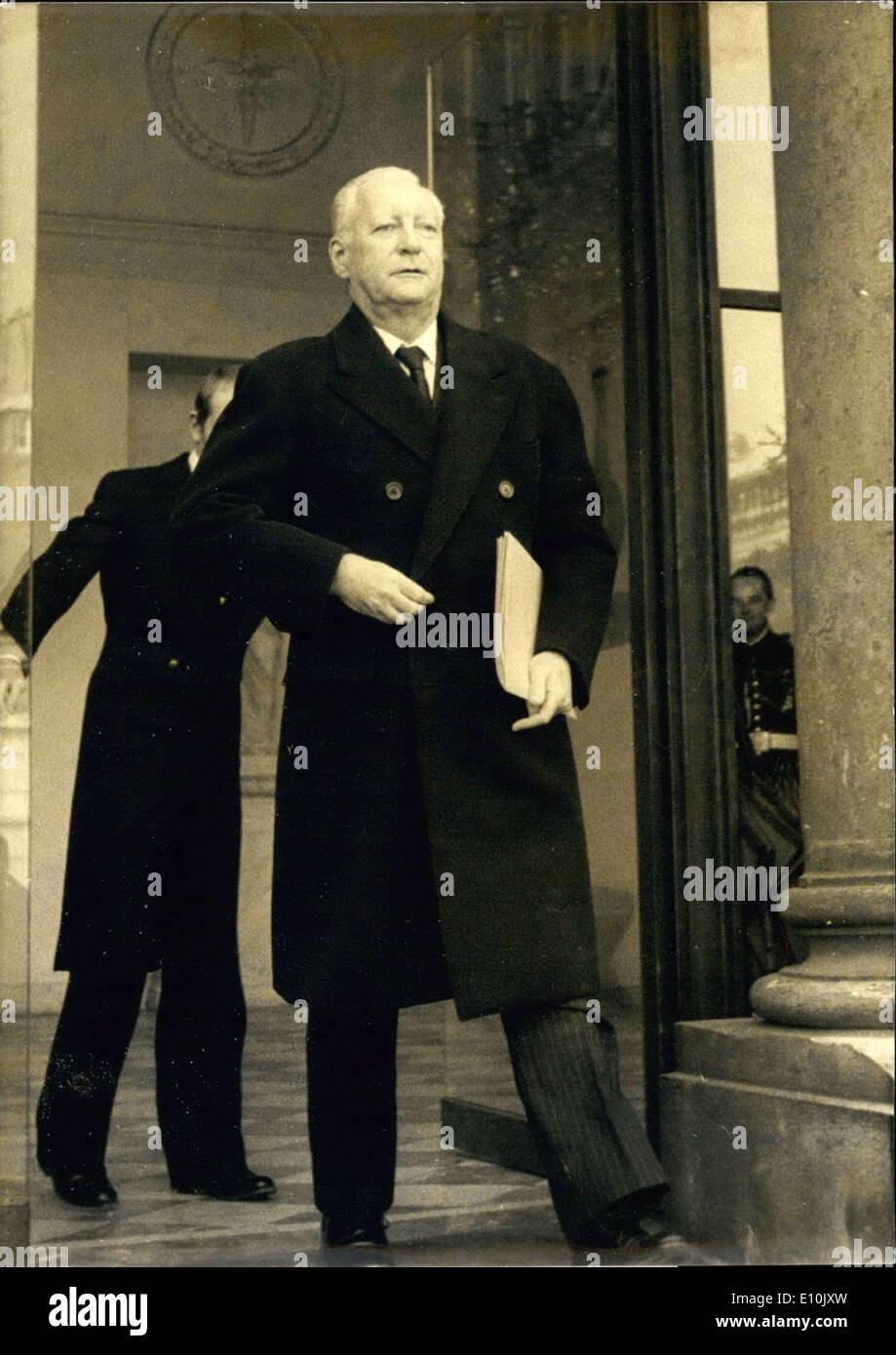 Mar. 14, 1973 - Le Premier ministre français, Pierre Messmer Banque D'Images