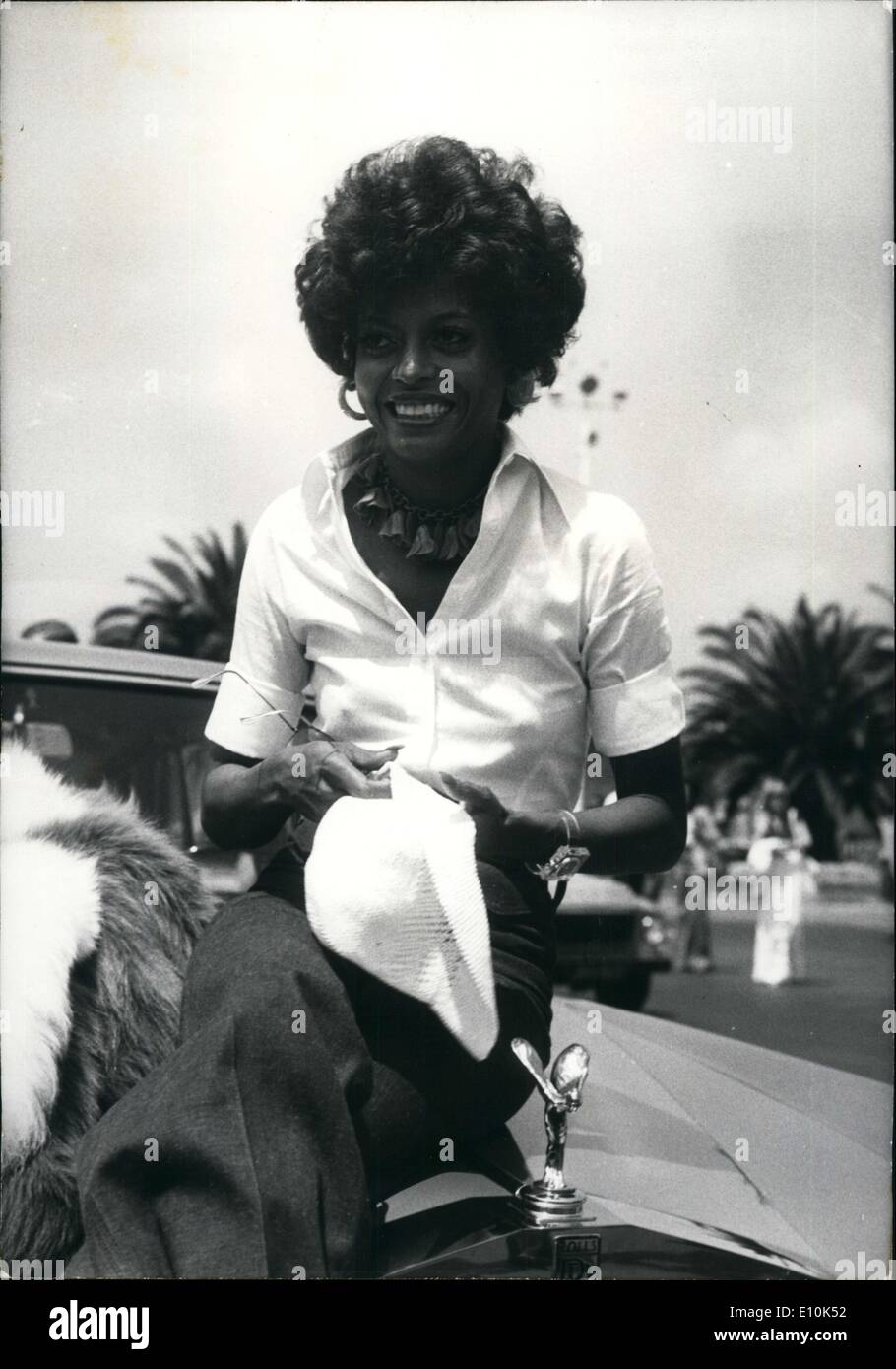 02 mai 1973 - La chanteuse américaine Diana Ross à Nice, France pour les vacances Banque D'Images