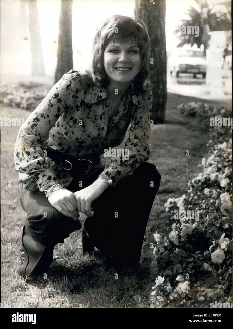 Avril 04, 1973 - La chanteuse NÉERLANDAISE FAIT UN HIT. OPS : 22 ans LENNY KUHR Chanteur néerlandais, représenté à Nice où elle est arrivée pour une courte performance Monte Carlo T.V. Programme. Banque D'Images