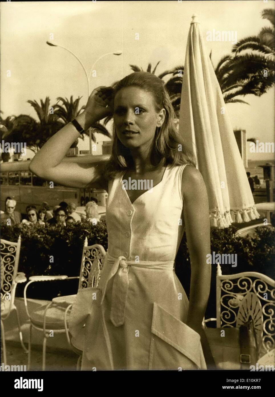 15 mai 1973 - La charmante Marthe Keller est au Festival de Cannes où son film dernier film sera montré. Banque D'Images