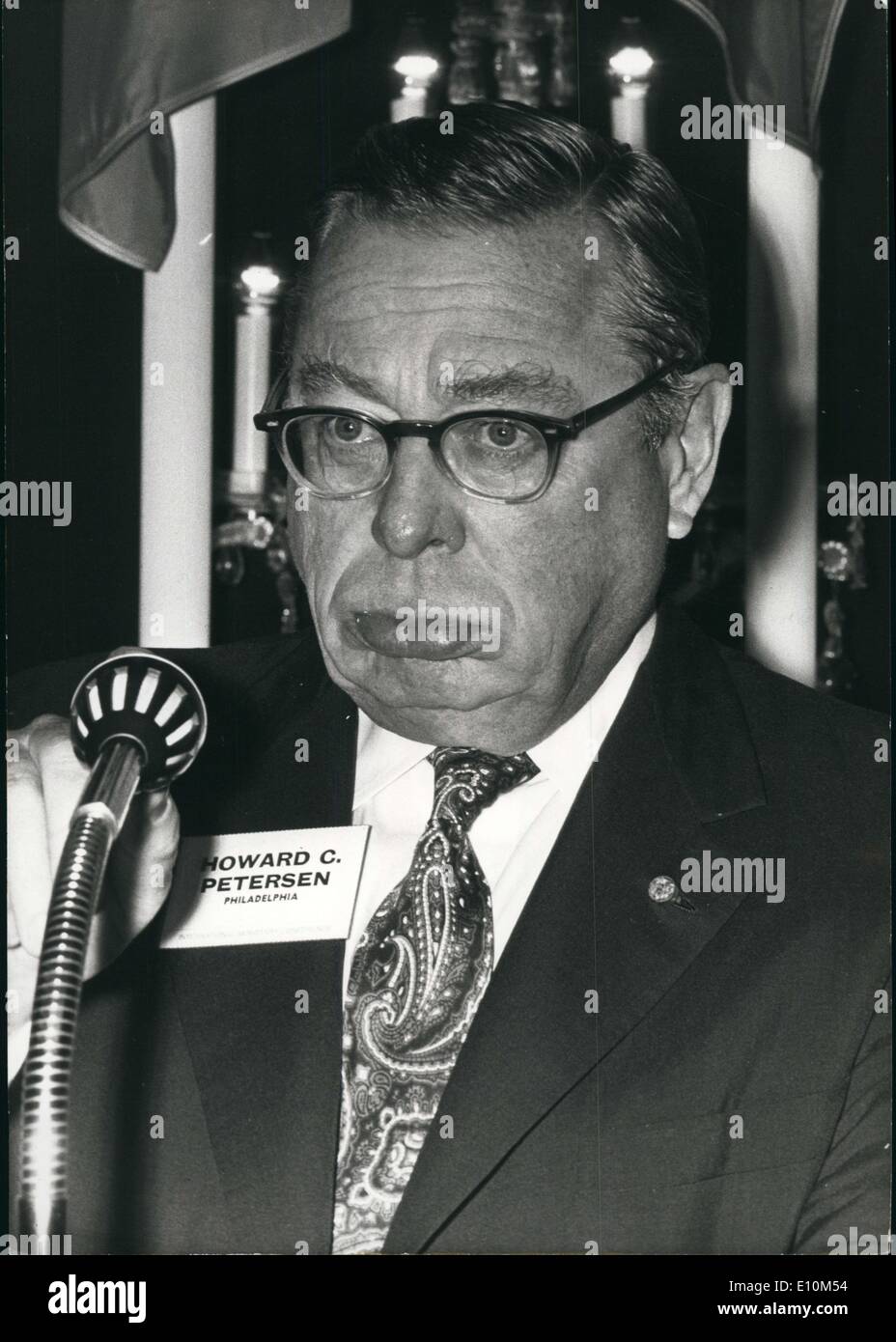 Juin 06, 1973 - M. Howward ch. Petesen, prés de Fidelity Bank of Phildelphia Banque D'Images