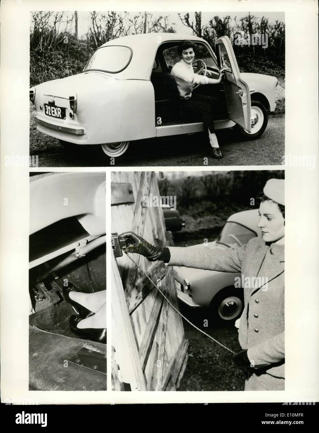 06 juin 1973 - Eleectric car coûte un tiers de cent un mile à courir; une voiture entièrement électronique a été développée en Angleterre. Appelé tel, il fonctionne sur une batterie légère au coût d'une farthing anglaise (1/3 d'un cent américain) un mile. Il est doté d'une carrosserie en fibre de verre, d'une portée de 40 miles sur une charge et d'une vitesse maximale de 50 mph. Il est considéré comme un « runabout » pour faire du shopping, pour aller à l'école et faire des excursions similaires. Le prix en Angleterre est de 1,260 environ. La photo montre le téléphone très conventionnel. En bas à gauche : la commande à deux pédales sans embrayage Banque D'Images