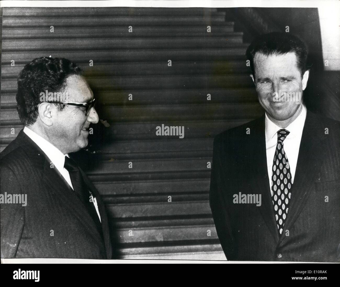 12 déc., 1973 - M. Kissinger en Belgique. Le Dr Henry Kissinger, le secrétaire d'État américain qui est arrivé à Bruxelles pour prendre part Banque D'Images