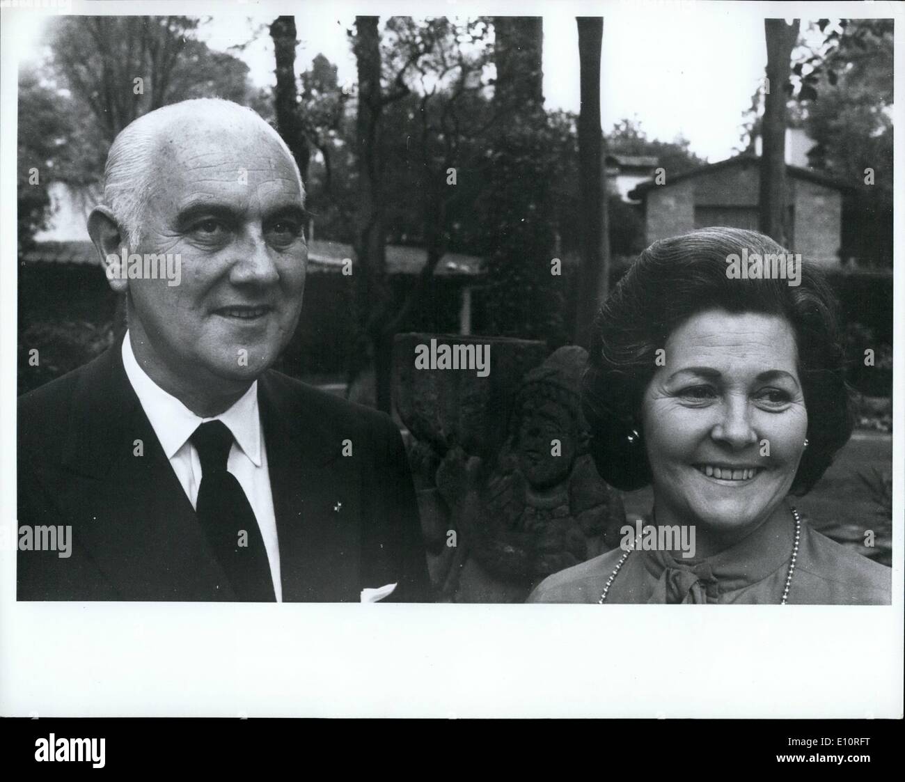 10 octobre 1973 - L'ancien président de l'Argentine, le général Alejandro p. Lanusse et son épouse sont sur un mois de vacances au Mexique. photo Banque D'Images