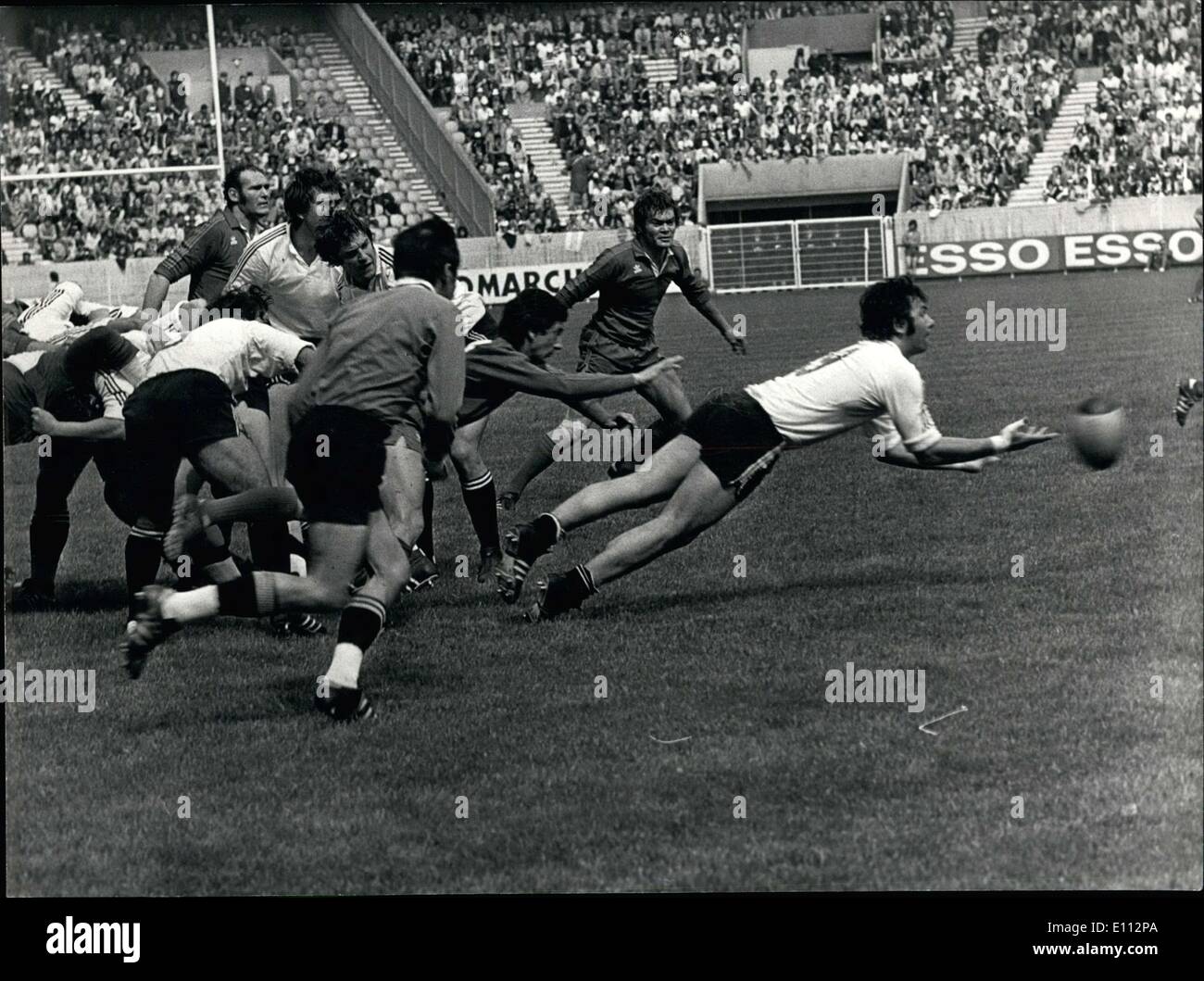 18 mai 1975 - Béziers défend French Rugby Titre contre Brive, Paris Banque D'Images