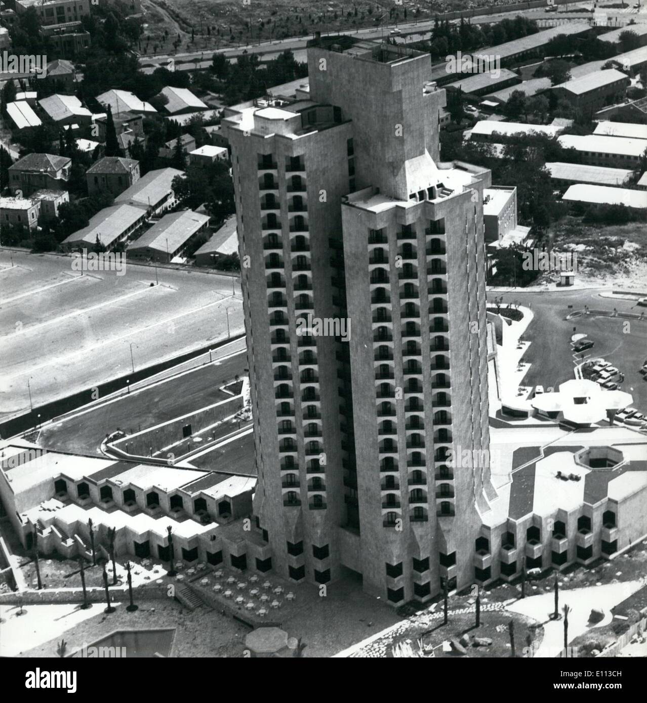 Juillet 07, 1975 - Jérusalem Hilton. Nouvel Hotel ouvert Juillet, 1975. Banque D'Images