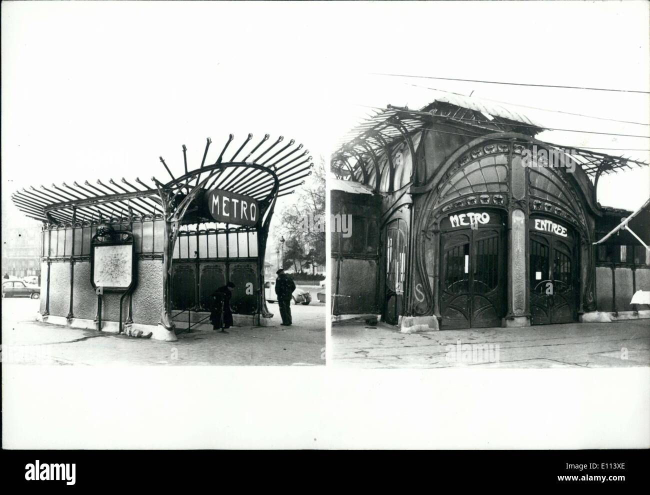 Juillet 23, 1975 - L'entrée des immeubles pour les stations de métro de Paris Banque D'Images