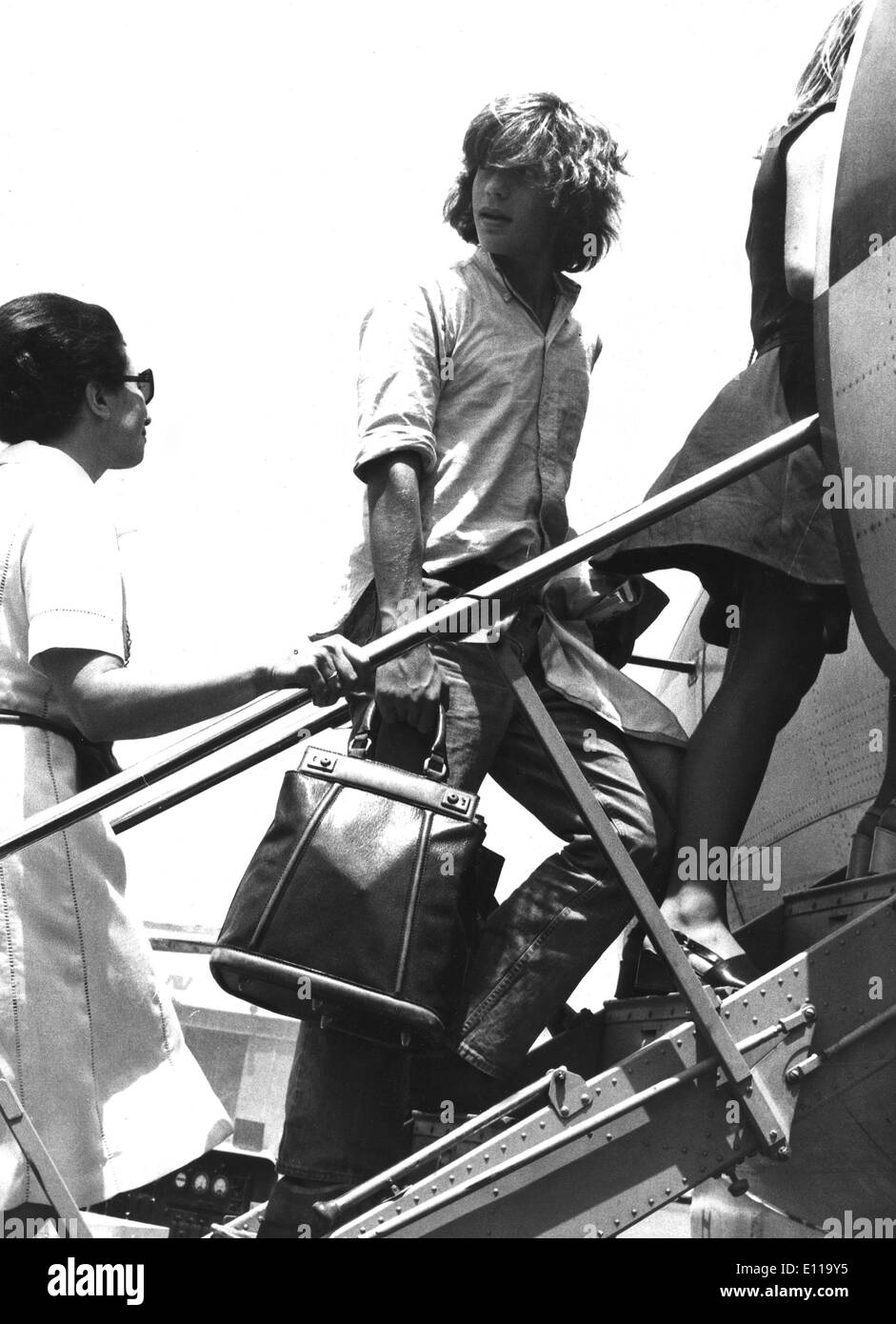 21 mai 1976, Athènes, Grèce ; John F. Kennedy jr. à l'aéroport d'Athènes. Date de la photo fichier inconnu. (Crédit Image : © Keystone Banque D'Images