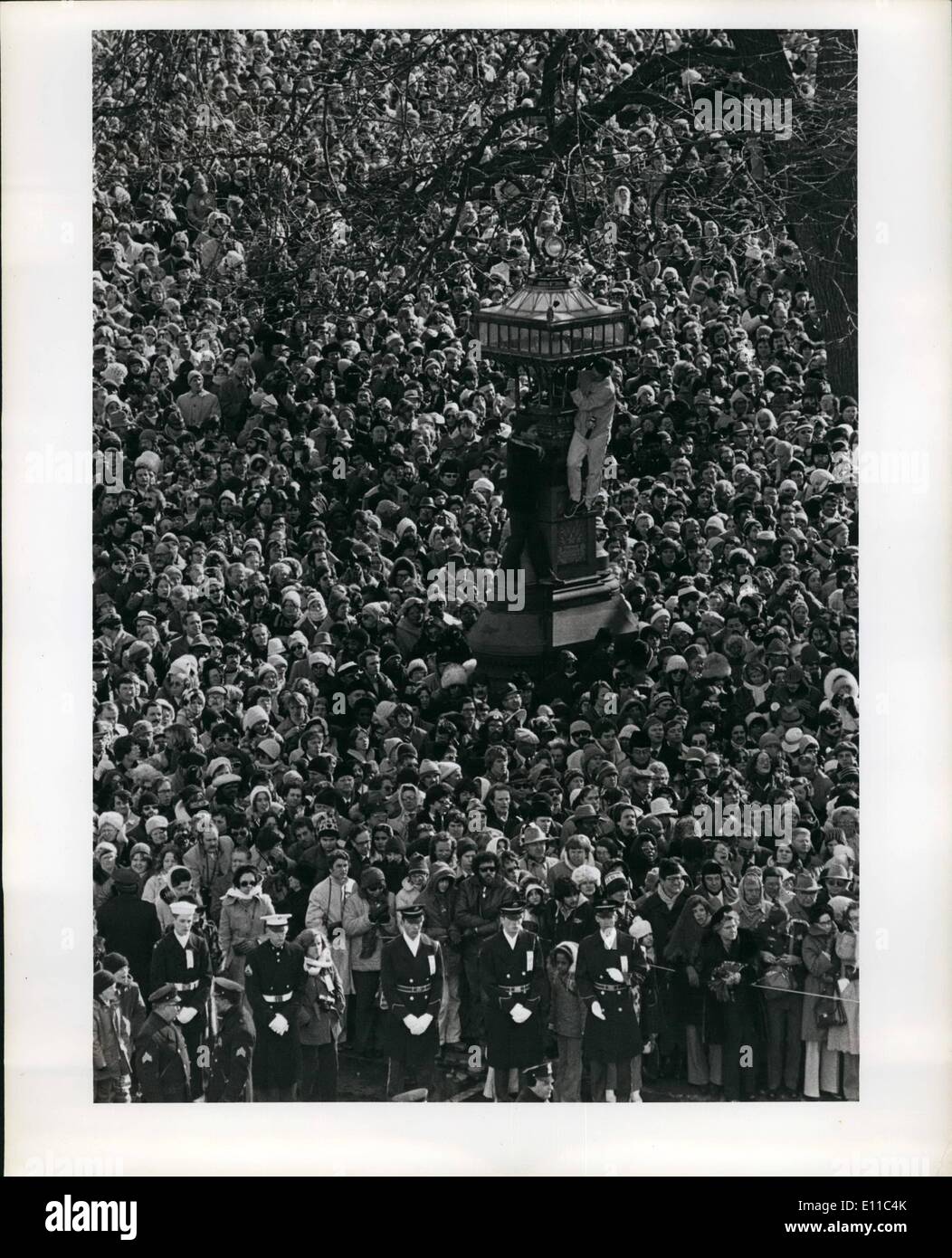 01 janvier 1977 - Inauguration Carter foule de badauds. Banque D'Images