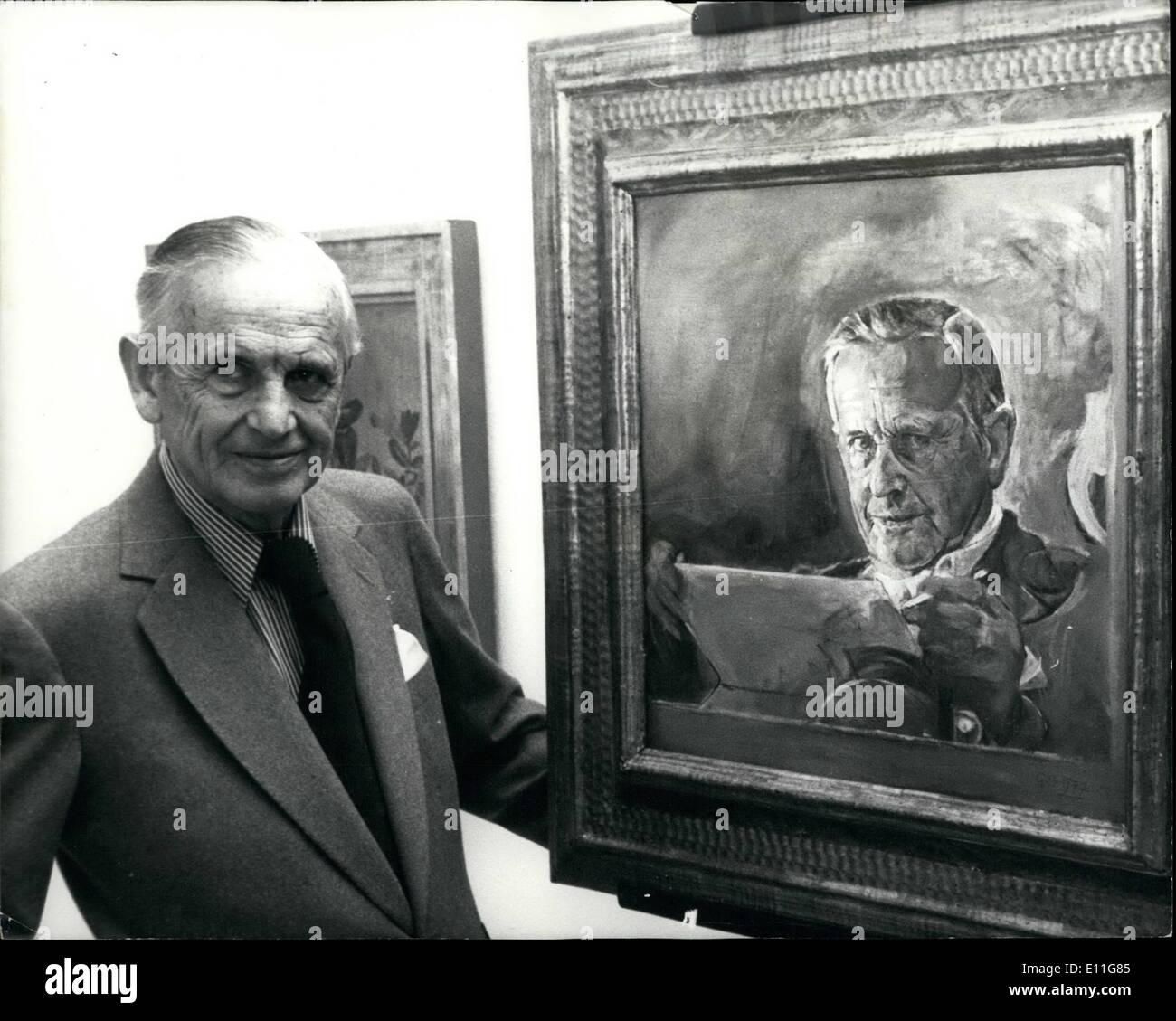 01 janvier 1978 - Portrait de Sutherland de sir Winston Churchill détruit par Lady Churchill: Le portrait de Graham Sutherland de sir Winston Churchill que l'ancien premier ministre a dit « détesté » parce qu'il « me fait voir à moitié détesté », a été brûlé par Lady Churchill avant la mort de sir Winston, a déclaré ici trois exécuteurs testamentaires hier soir. Les exécuteurs , Lady Samos, Sir John Clville et M. Banque D'Images
