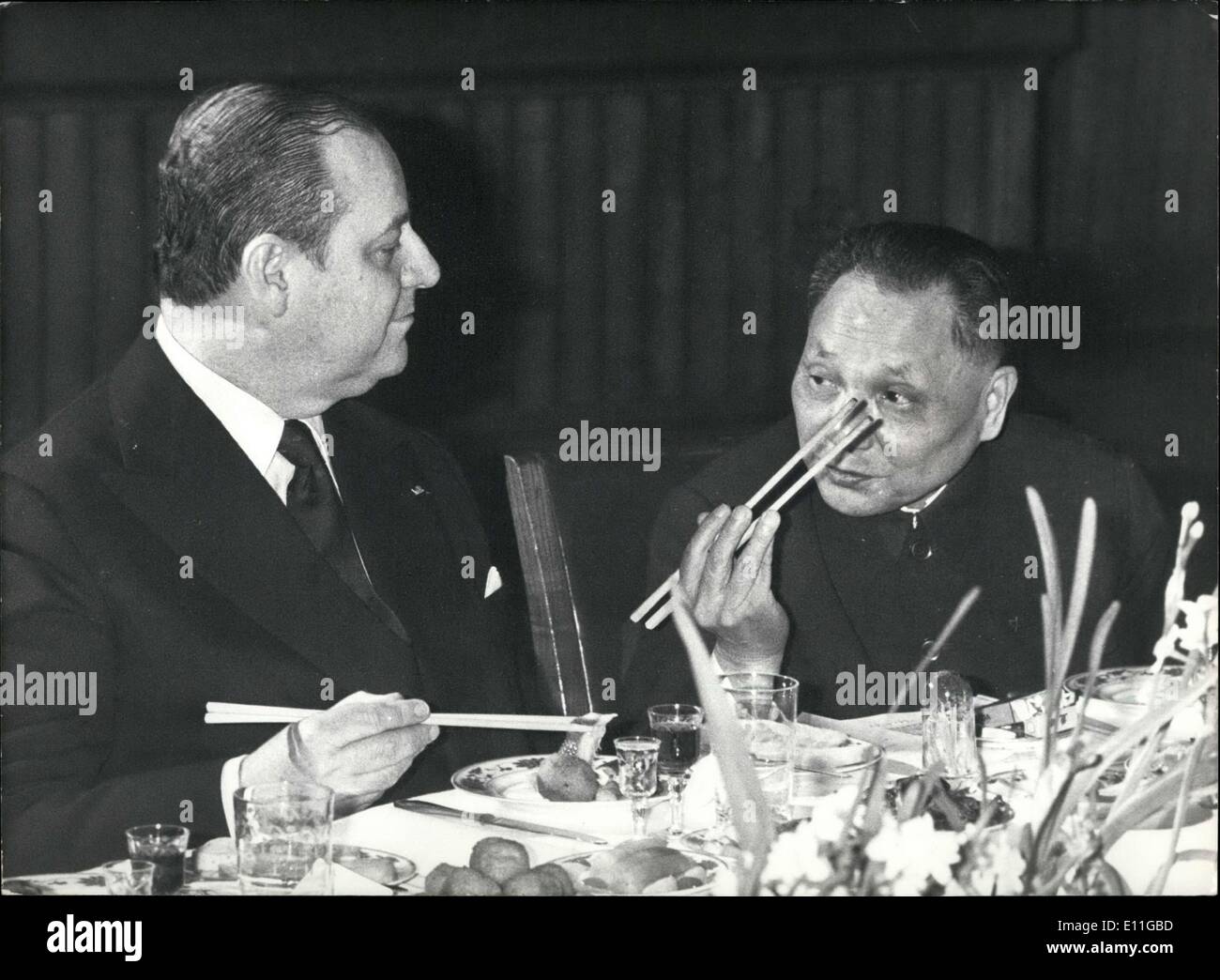 Le 23 janvier 1978 - Deng Xiaoping et Raymond Barre à Pékin Banque D'Images