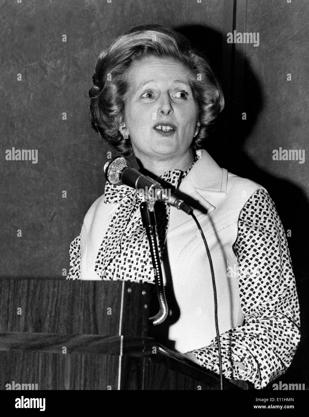 Margaret Thatcher s'exprimant à la conférence Banque D'Images