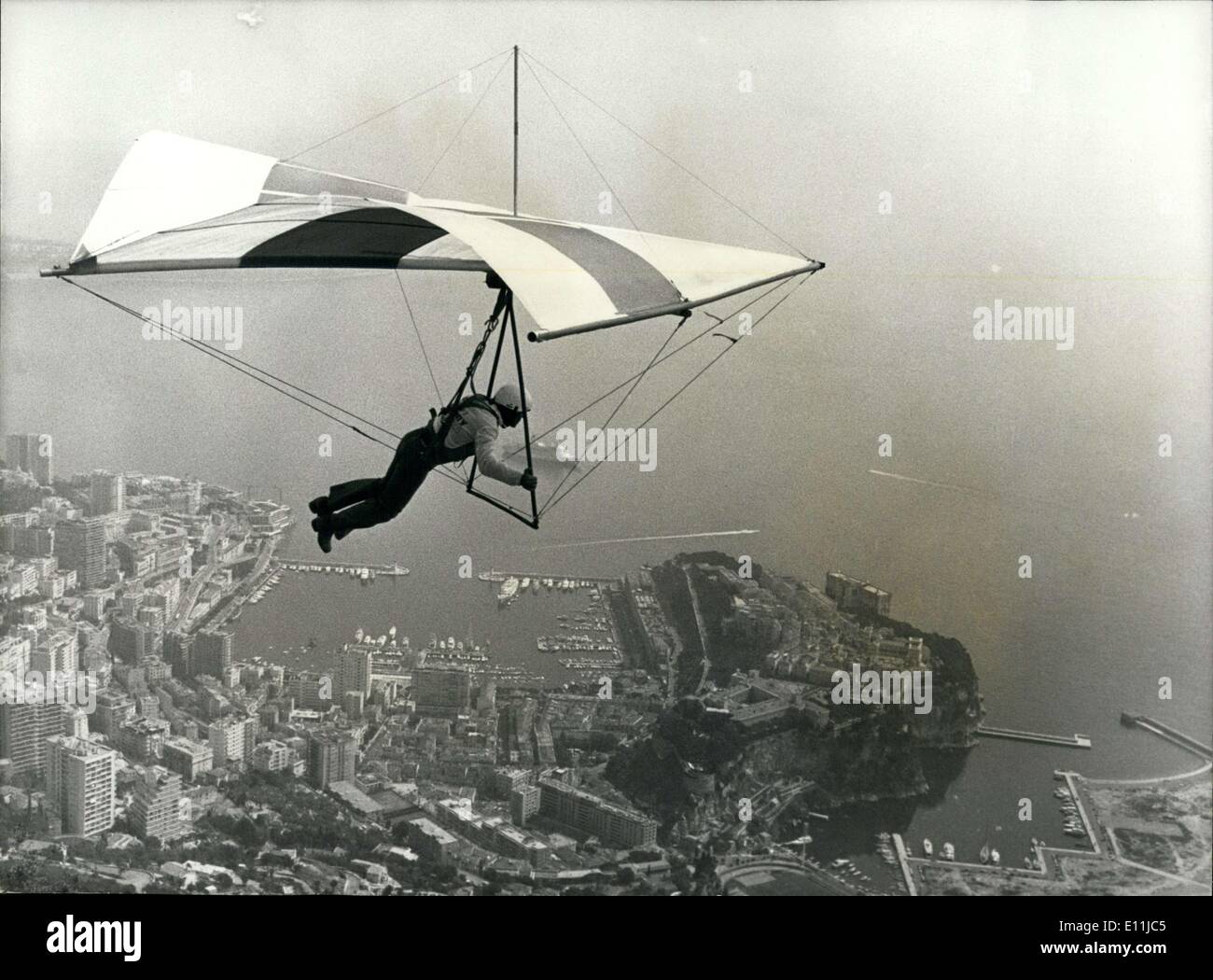 24 avril 1978 - Delta plane au-dessus de Monte Carlo Banque D'Images